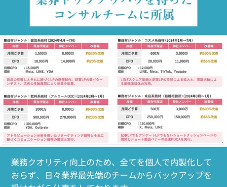 SNSの広告運用だけでなく、改善提案までします 【数値の変化で価値をお届け】売上に繋がる広告運用 イメージ2