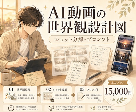 AI動画の世界観設計図を作ります ショット分解・プロンプトまで整理したい方へ イメージ2