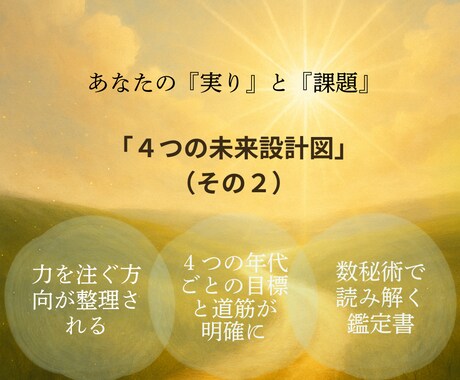 人生４ステージ「出来事（外側）」リーディングします ― これから訪れる「実り」と、目標へ進むためのルート ― イメージ2