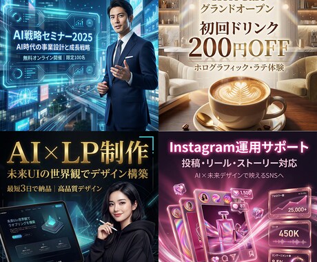 生成AIで未来感あふれる次世代バナーを制作します 高品質・高速納品・複数デザイン提案であなたの収益化を支援！ イメージ2