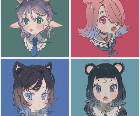 可愛いアイコン描きます やわらかほっぺたが特徴な女の子イラストをあなたに！！ イメージ1