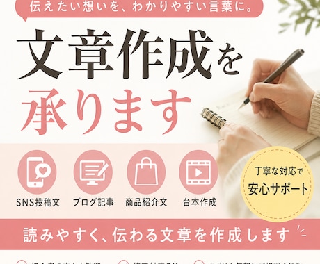 SNS投稿ブログ記事商品紹介文など文章作成承ります イメージ1
