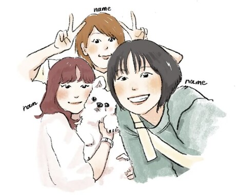 ふんわり優しい似顔絵お届けします （デジタル納品）❤︎記念日、プレゼント、アイコンに❤︎ イメージ2