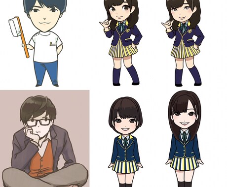 あなたのデフォルメ似顔絵作成します 一目で印象に残る名刺、SNSのアイコン、プレゼントにも！ イメージ1