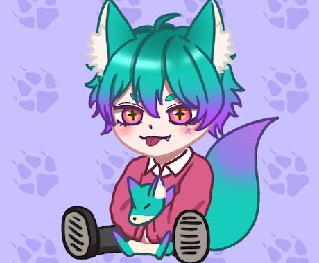 あなた好みのPOPで可愛いおすわりアイコン描きます ご要望にお答えしながらあなた好みのアイコンを描きます✩.*˚ イメージ1