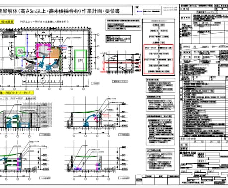 解体工事の施工計画図の作成致します 解体工事、アスベスト除去工事の施工計画図の作成致します イメージ2