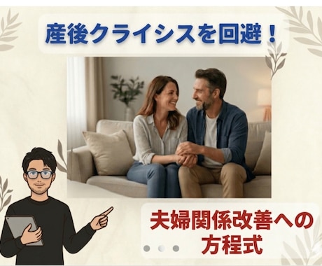 産後クライシス完全回避！夫ができる改善術教えます 7割の夫が陥る思考の罠!夫婦関係改善のための顔出不要セミナー イメージ1
