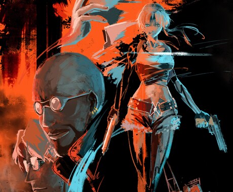 キャラから背景まで！イラスト全般お描きいたします SNS用アイコン・ヘッダー、背景、アートチックな似顔絵など！ イメージ2