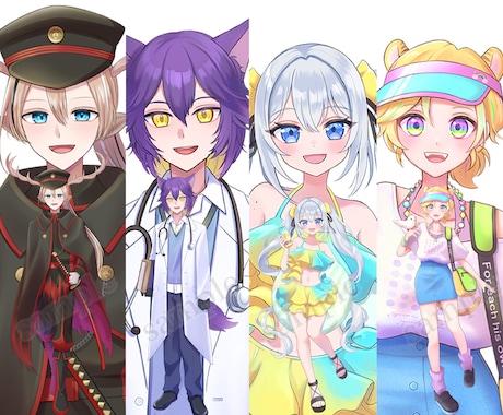 商用料込み⭐︎IRIAM等で使える立ち絵描きます 元アニメーターが制作！SD・ロゴが揃うデビュー応援セットあり イメージ2