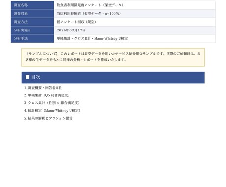 アンケートの結果を「統計学」で読み解きます p値・信頼度による根拠ある分析。 イメージ1