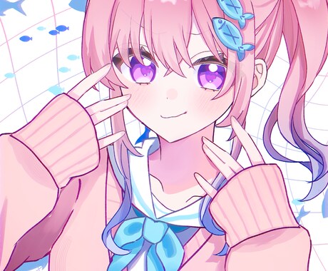 可愛い表情重視｜女の子イラスト描きます 可愛らしい顔や表情したイラストを描くのが得意です。 イメージ1