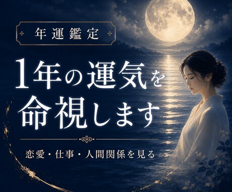 今から1年の恋愛/仕事/人間関係の流れを命視します あなたの1年は、すでに動いている。 イメージ1
