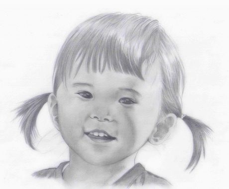 お写真をもとに鉛筆画をお描きします 大事なご家族や忘れられない一瞬の表情を柔らかな絵に イメージ1