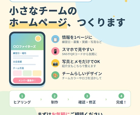 チームのHP作成します イメージ1