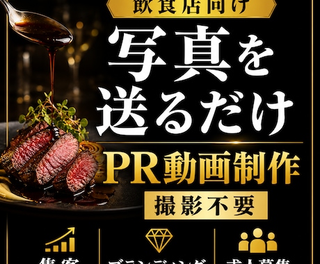 撮影不要！写真だけで飲食店PR動画を制作します イメージ1