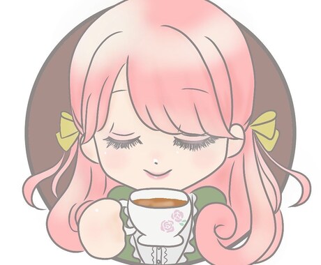 商用可〇SNSで目立つアイコン描きます 小物1点無料♪アイコンの丸枠にぴったり！オンリー1のイラスト イメージ2