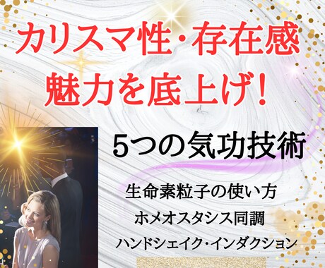 カリスマ性・存在感・魅力を底上げし抽象度上がります 人間関係の悩み・元気や知性・肯定感がアップする5つの気功技術 イメージ1