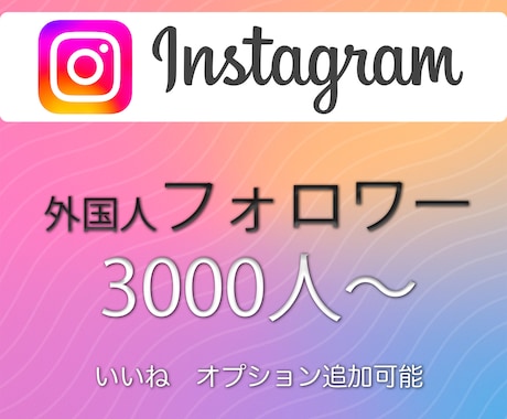 最安・格安でインスタフォロワー3000人増やします Instagramフォロワーを3000人〜 イメージ1