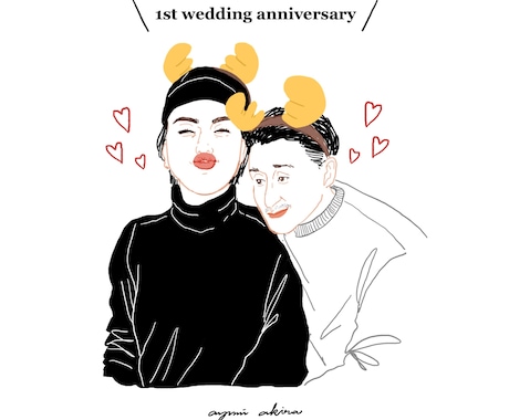 プレゼントにぴったり！おしゃれな線画似顔絵描きます 女性ファッション誌掲載などで活躍中のイラストレーターが制作 イメージ2