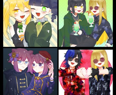 SNS用アイコン・配信・TRPG用立ち絵等描きます キャラデザ・絡み絵なども描けます！ イメージ2