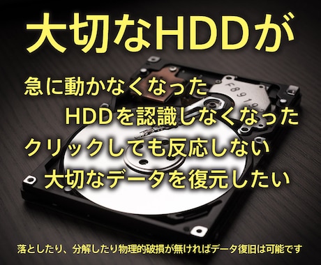 故障したHDDのデータを復旧いたします 動かなくなったHDD内のデータを丸ごと復旧いたします イメージ2