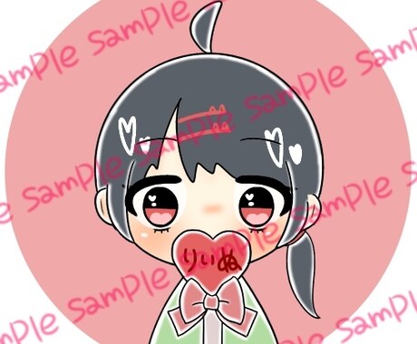 デフォルメ】推しのペンラ持ったミニキャラ描きます イメージ1