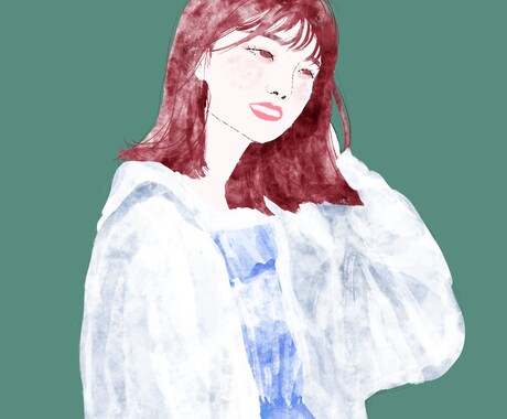 オシャレで上品な、手描き感のある似顔絵を描きます 優しい水彩タッチで魅力をアップ★個性あるアイコンが欲しい方へ イメージ2