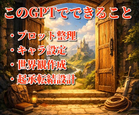 小説執筆設計GPTsを販売します 会話するだけで物語設計が完成します イメージ2