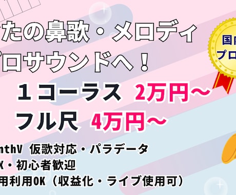 鼻歌・メロディから高品質なプロサウンドへ編曲します イメージ1