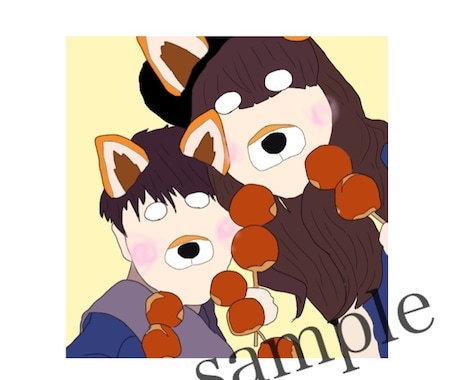 あなたの思い出の写真をかわいいイラストにします (✿´꒳`)ﾉ【アイコンや記念などにいかがですか？+.*】 イメージ2