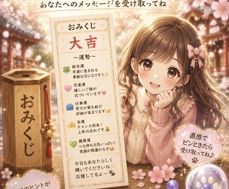 おみくじで今、必要なメッセージを届けます 今あなたに必要な言葉をおみくじからお伝えします イメージ1