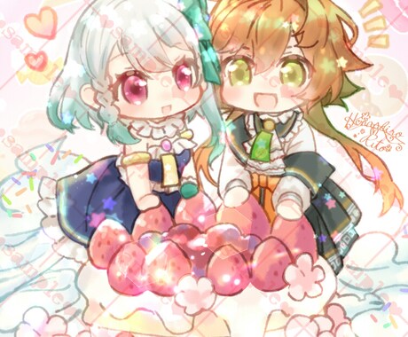 可愛い全身ミニキャラお描きます 夢絵も対応可能ですのでお気軽にご相談くださいませ♡ イメージ1