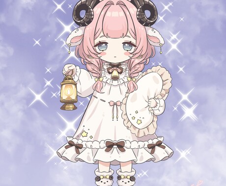ゆめかわSDミニキャラ制作します 左右対称×どうぶつモチーフで可愛く仕上げます イメージ2