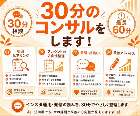 SNSのお悩み、歴６年のプロが30分で解決します 頑張っているけど伸び悩んでいる、誰かに少し相談してみたい方へ イメージ2