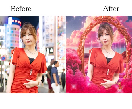盛りたいけどやりすぎたくない方雰囲気を格上げします 人物レタッチ×AI背景合成でプロフ写真仕上げます イメージ2