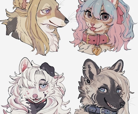 アニメ風動物イラスト描きます イメージ1
