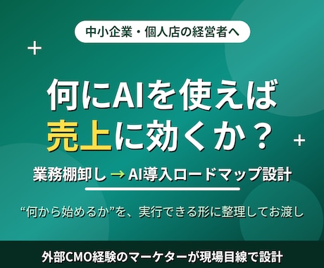 個人店・中小企業のAI集客プランを設計しますます 何にAIを使えば売上に効くか。業務棚卸しから導入プランを設計 イメージ1