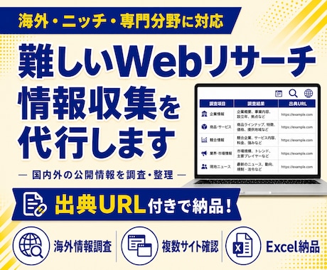 難しいWebリサーチ・情報収集を代行します 海外・ニッチな分野の情報を調査し納品! イメージ1