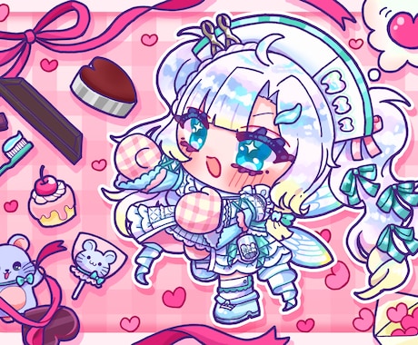 7月着手/愛を込めてかわいいイラスト描きます 配信活動やアイコンなどなどお手伝いさせてください♡ イメージ1