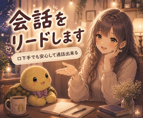 口下手でも大丈夫!明るい雰囲気で会話をリードします 日常会話、誰かと共有したい話、作業通話、話すより聞いていたい イメージ1