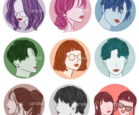 SNSでご利用いただけるアイコンを作成いたします クレヨンタッチ_お洒落アイコン イメージ2
