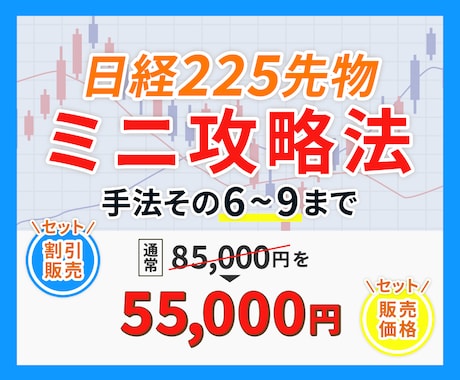 日経225手法その6～9までのセット販売となります 4つの本編 + オプション1つ = PDF5つの濃い内容 イメージ1
