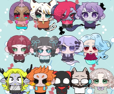 もこもこペンでかわいいミニイラストお描きします シンプルかつ可愛い２頭身！IRIAMのミニキャラやグッズに！ イメージ2