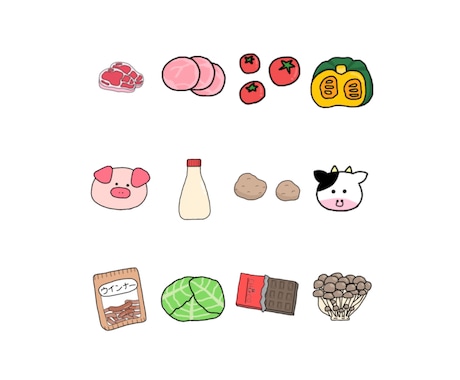 ポップな食べ物や動物のイラストを描きます 料理系オリジナルロゴが欲しい方へ イメージ1