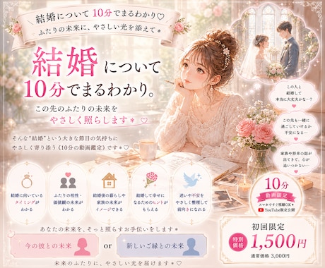 動画鑑定★相手の気持ちやふたりの今後を占います 簡単★ワンクリックで鑑定動画を即視聴 ♬*゜ イメージ1