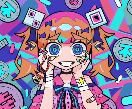 超病みかわポップなデフォルメイラスト制作します SNSアイコンやMVに！キャラクターデザインも制作可能！ イメージ2