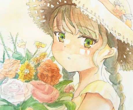 淡い透明水彩風のSNSアイコンを描きます 一点ずつ丁寧に透明水彩で手描きします。 イメージ1