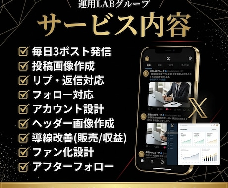 Xを1ヶ月運用代行｜アカウント収益導線を改善します 購入でプレゼント｜使用AIプロンプト&運用後も使えるノウハウ イメージ2