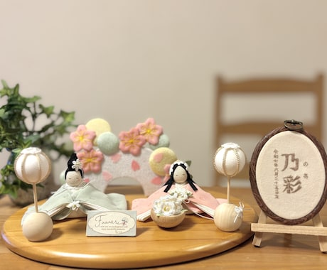 手のひらサイズ刺繍の命名書をモニター募集しています 想いを縫う命名書届いてすぐ一緒に飾れる小さな刺繍です イメージ2