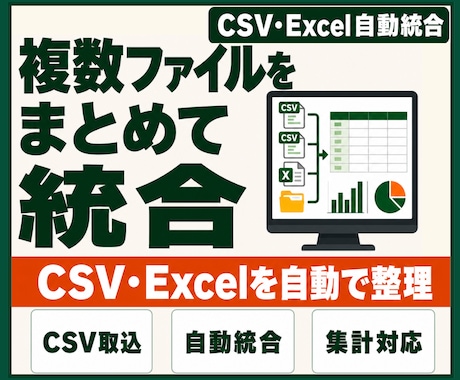 複数CSV・Excelファイルを自動統合します イメージ1